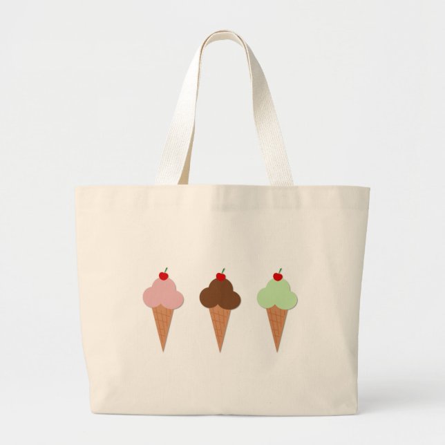 Grand Tote Bag Trio de crème glacée (Devant)
