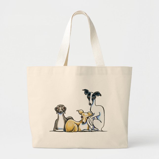 Grand Tote Bag Trio italien Greyhound (Devant)