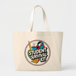 Grand Tote Bag Trousse de survie amusante pour les élèves Retour