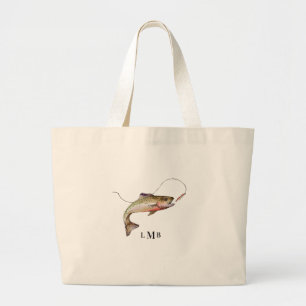 Grand Tote Bag Truite personnalisée à la broderie