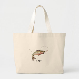 Grand Tote Bag Truite personnalisée à la broderie