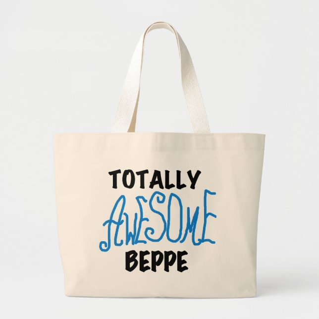 Grand Tote Bag Tshirts et cadeaux de Beppe totalement géniaux (Devant)