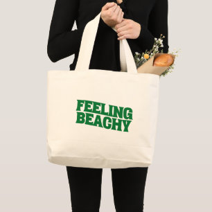 Grand Tote Bag Typographie Rétro Plage Ambiance