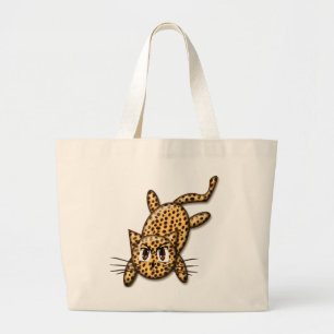 Grand Tote Bag Ultra mignonne Anime Leopard Kitty