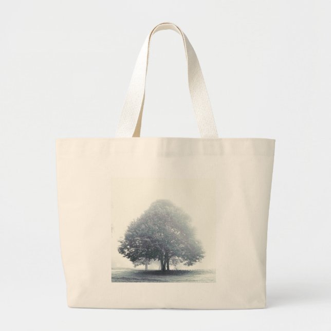 Grand Tote Bag Un arbre dans le brouillard (Devant)