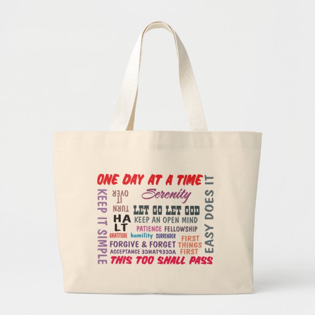 Grand Tote Bag un choix de slogans d'aa (Devant)