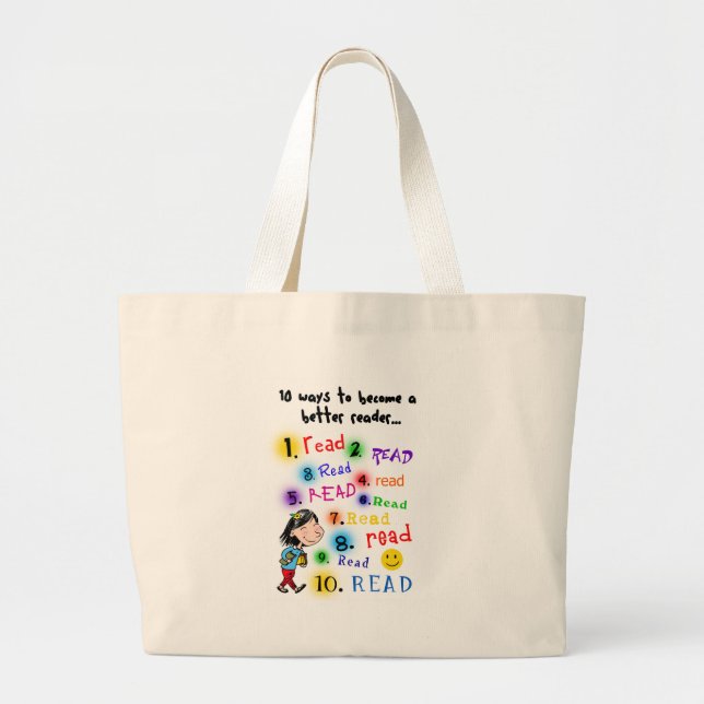 Grand Tote Bag Un meilleur lecteur (Devant)