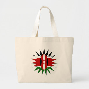 Grand Tote Bag Un Motif kenyan dynamique : un art 18 étoiles