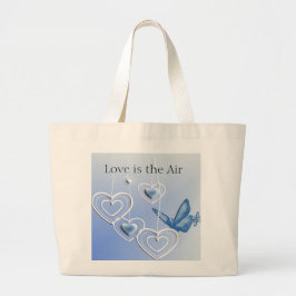 Grand Tote Bag Un papillon et des coeurs