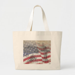 Grand Tote Bag USA Heros Fier d'être Américain ! vintage