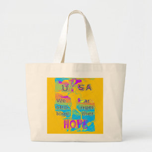 Grand Tote Bag USA Hope : Conception texturée colorée