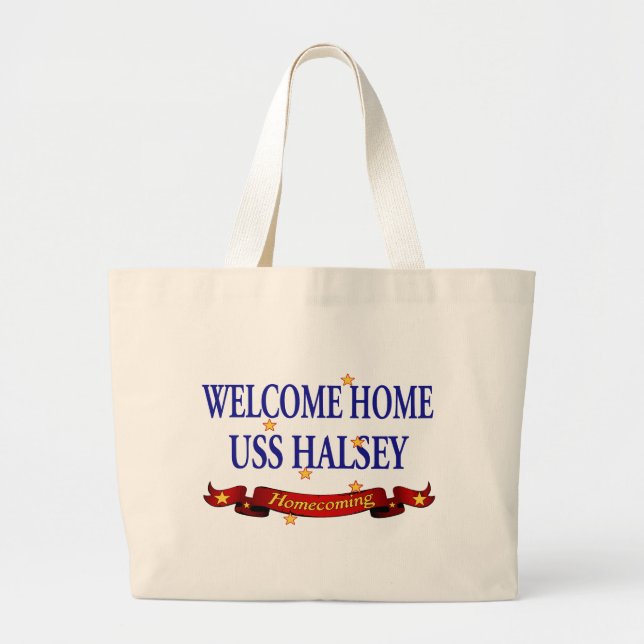 Grand Tote Bag USS à la maison bienvenu Halsey (Devant)