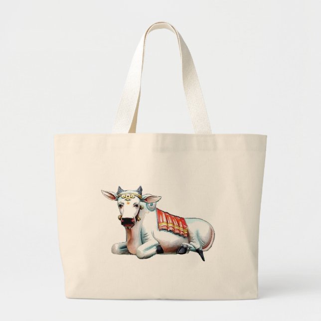 Grand Tote Bag Vache à amour (Devant)