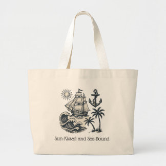 Grand Tote Bag Vague de coucher de soleil