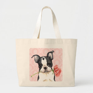 Grand Tote Bag Valentine Boston rose Terrier