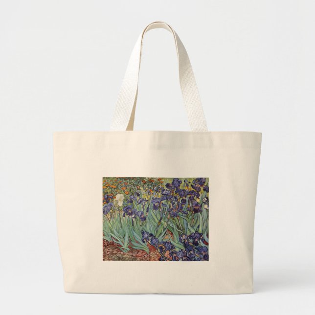 Grand Tote Bag Van Gogh Irises Peinture impressionniste (Devant)