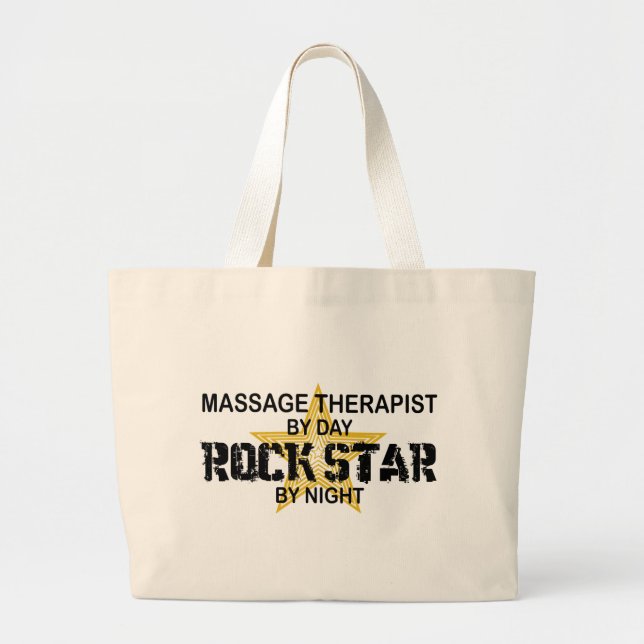 Grand Tote Bag Vedette du rock de thérapeute de massage (Devant)