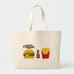 Grand Tote Bag Veggie Burger et Fries