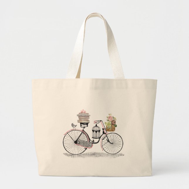 Grand Tote Bag Vélo de poussée d'imaginaire (Devant)