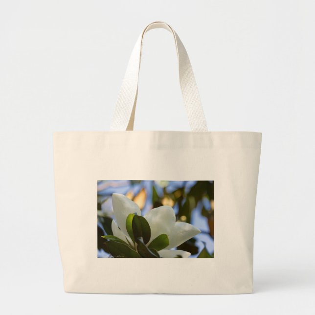 Grand Tote Bag Verre tendu Ciel Magnolia Sud Cadeaux Vêtements (Devant)
