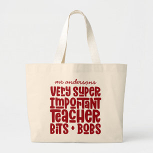 Grand Tote Bag Very important teacher modern typography gift