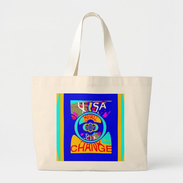 Grand Tote Bag Vibrant USA Change : une déclaration audacieuse (Devant)