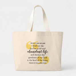 Grand Tote Bag VIE ABONDANTE Affirmation chrétienne positive