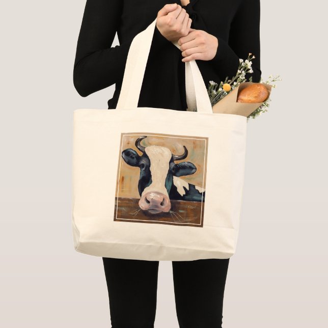 Grand Tote Bag Vie agricole - Gunther the Cow (Devant (produit))