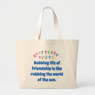 Grand Tote Bag Vie De L'Amitié - Citation D'Amitié