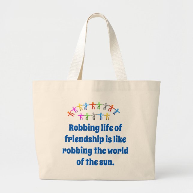 Grand Tote Bag Vie De L'Amitié - Citation D'Amitié (Devant)