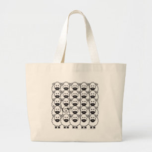 Grand Tote Bag Vieux chien de berger anglais chez les moutons