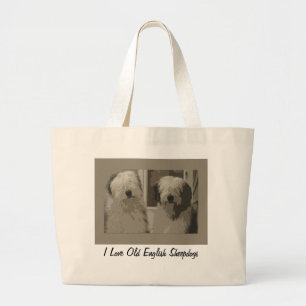 Grand Tote Bag Vieux chien de berger anglais Fourre-tout