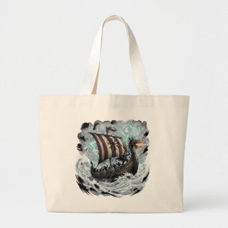 Grand Tote Bag Vikings sur bateau dragon