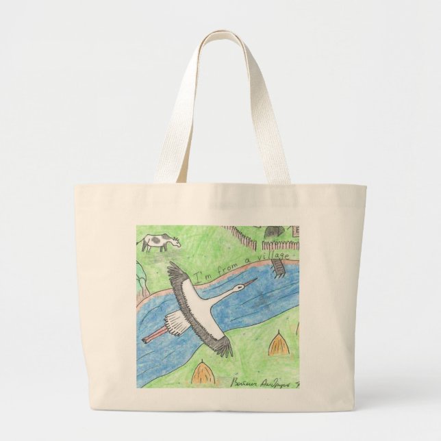 Grand Tote Bag Village Vibes (Devant)