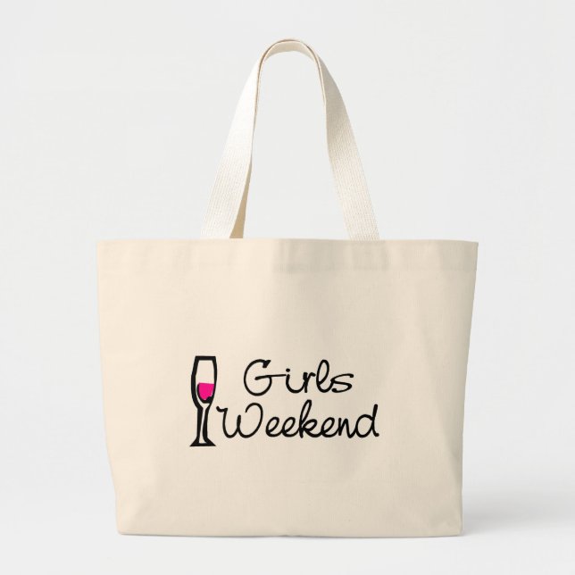 Grand Tote Bag Vin de week-end de filles (Devant)