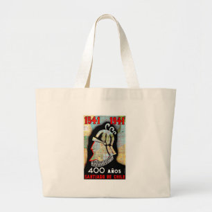 Grand Tote Bag Vintage Chili Santiago Voyage