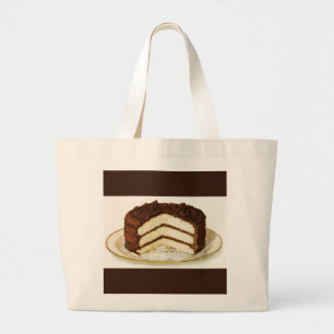 Grand Tote Bag Vintage Chocolate Iced Layer Cake Custom