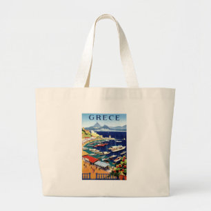 Grand Tote Bag Vintage voyage Athènes Grèce
