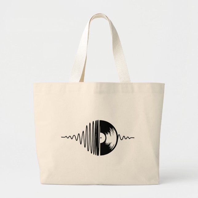 Grand Tote Bag vinyle de musique (Devant)