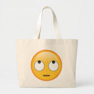Grand Tote Bag Visage avec les yeux roulants - Emoji