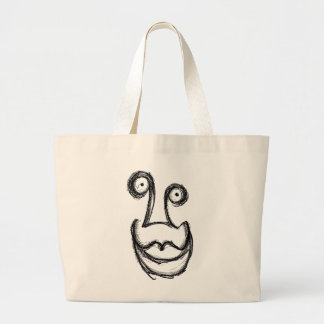 Grand Tote Bag Visage bizarre sombre et idiot