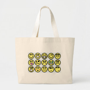 Grand Tote Bag visage heureux émoticône