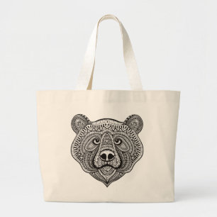 Grand Tote Bag Visage inspiré d'ours