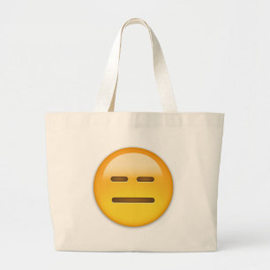 Grand Tote Bag Visage sans expression Emoji
