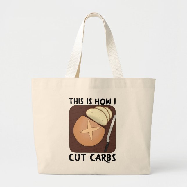 Grand Tote Bag Voici comment je découpe les glucides - Lumière (Devant)