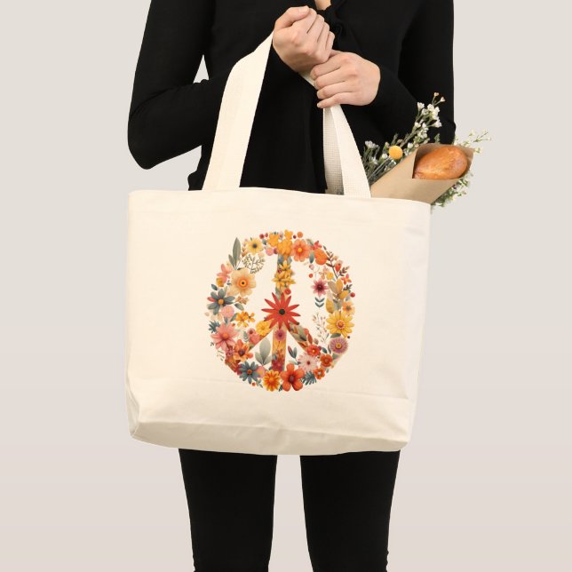 Grand Tote Bag Voie de Paix fleur sauvage (Devant (produit))