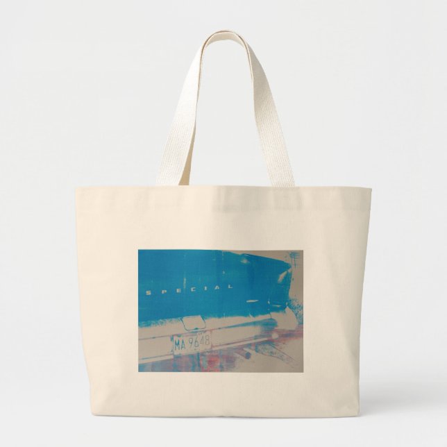 Grand Tote Bag Voiture bleue (Devant)