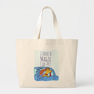 Grand Tote Bag Voiture Magique Animal Familier Drôle Cartoon Devi
