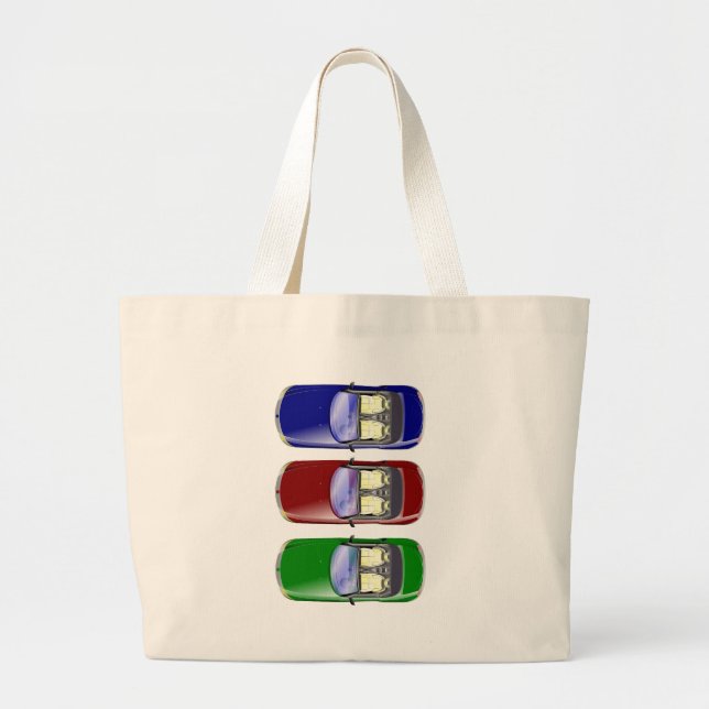 Grand Tote Bag Voitures colorées (Devant)