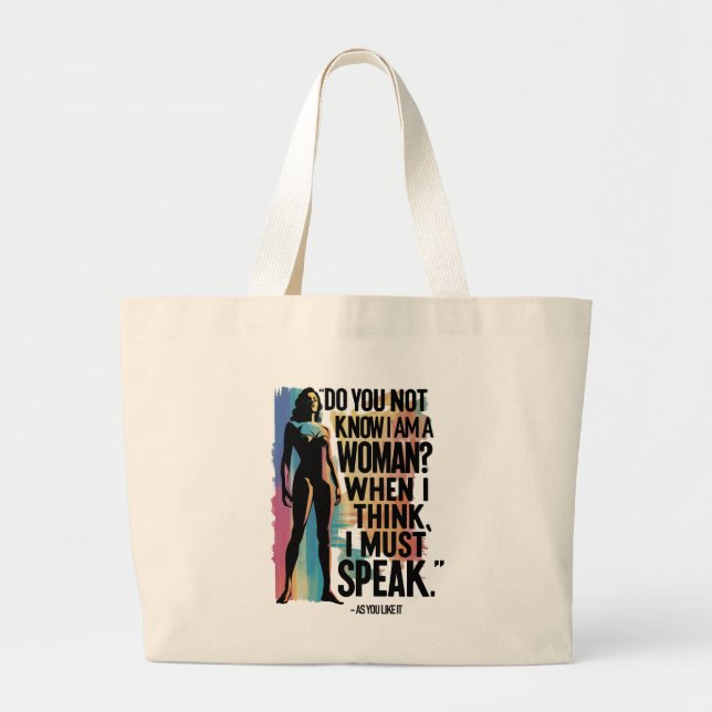Grand Tote Bag "Voix autonomisées" féministe Shakespeare Fourre-t (Devant)